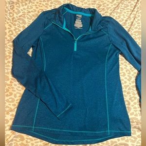 Teal half zip, size M